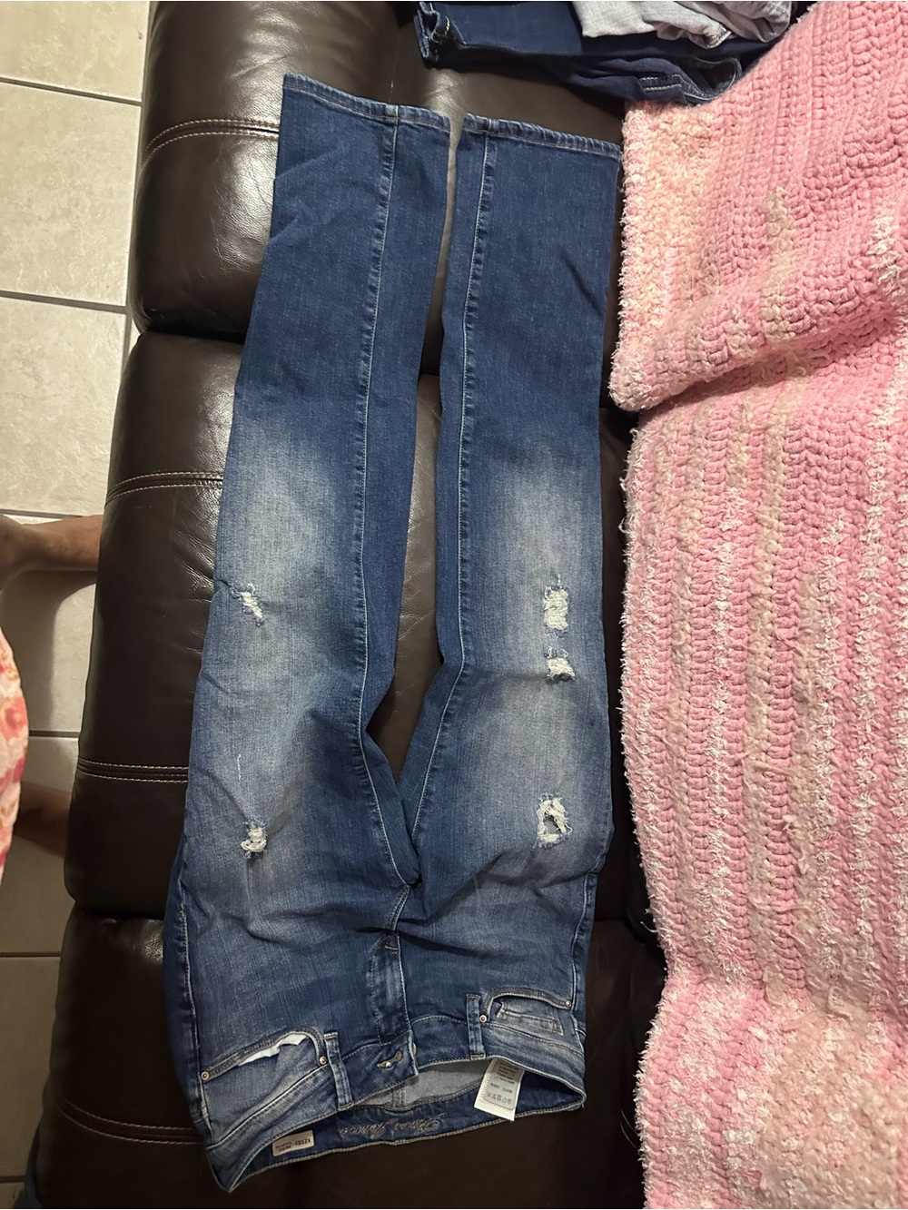 Mavi Distressed Medium Blue Skinny Jeans